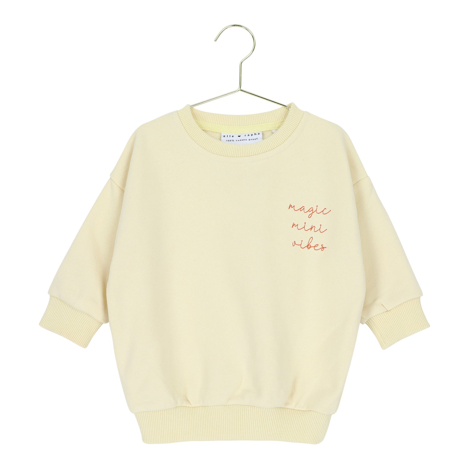 Ella and Rapha Mini felpa creamy seashell beige loose fit