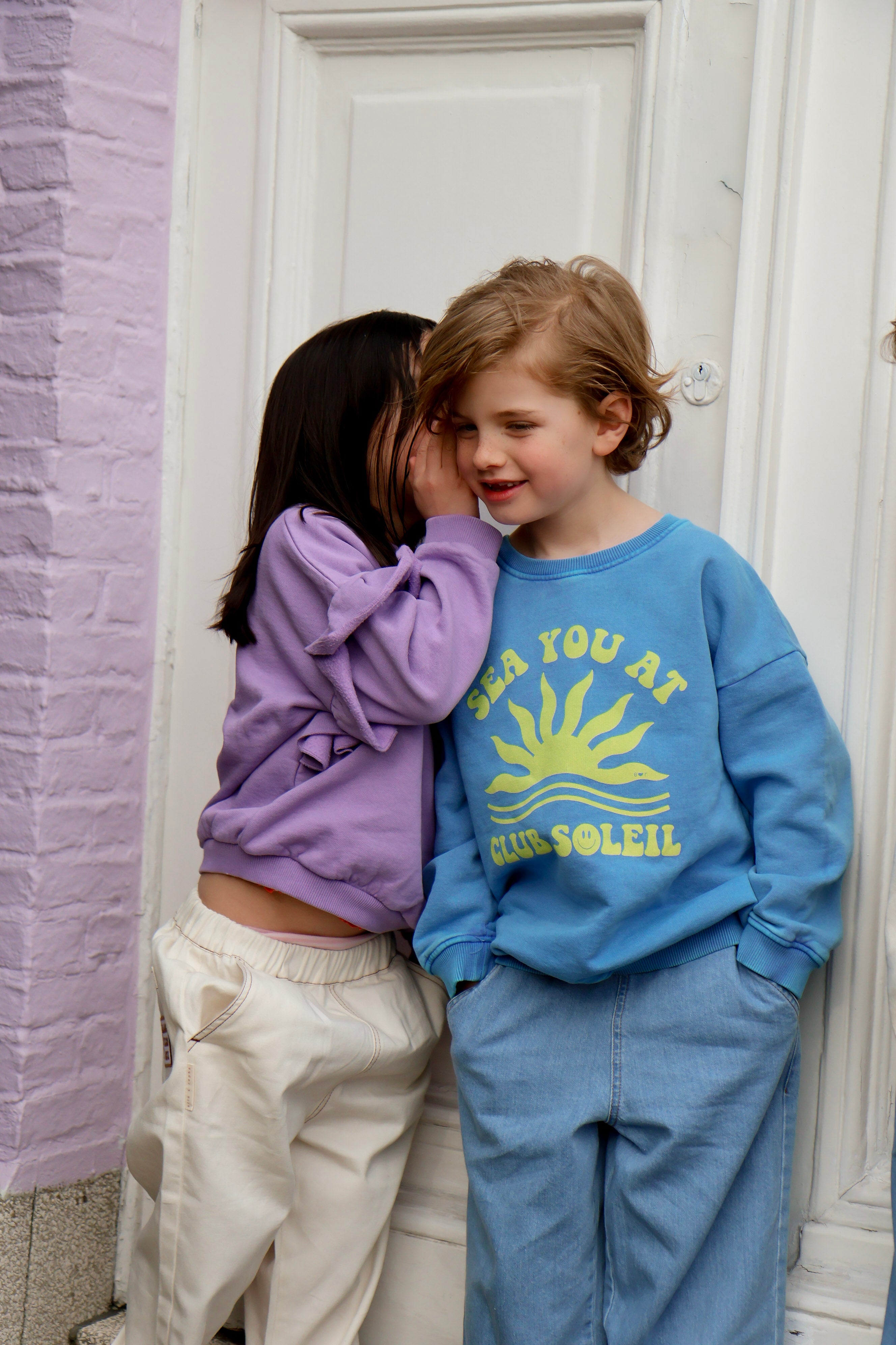 Ella and Rapha Little Sea You felpa bambini blu cotone organico