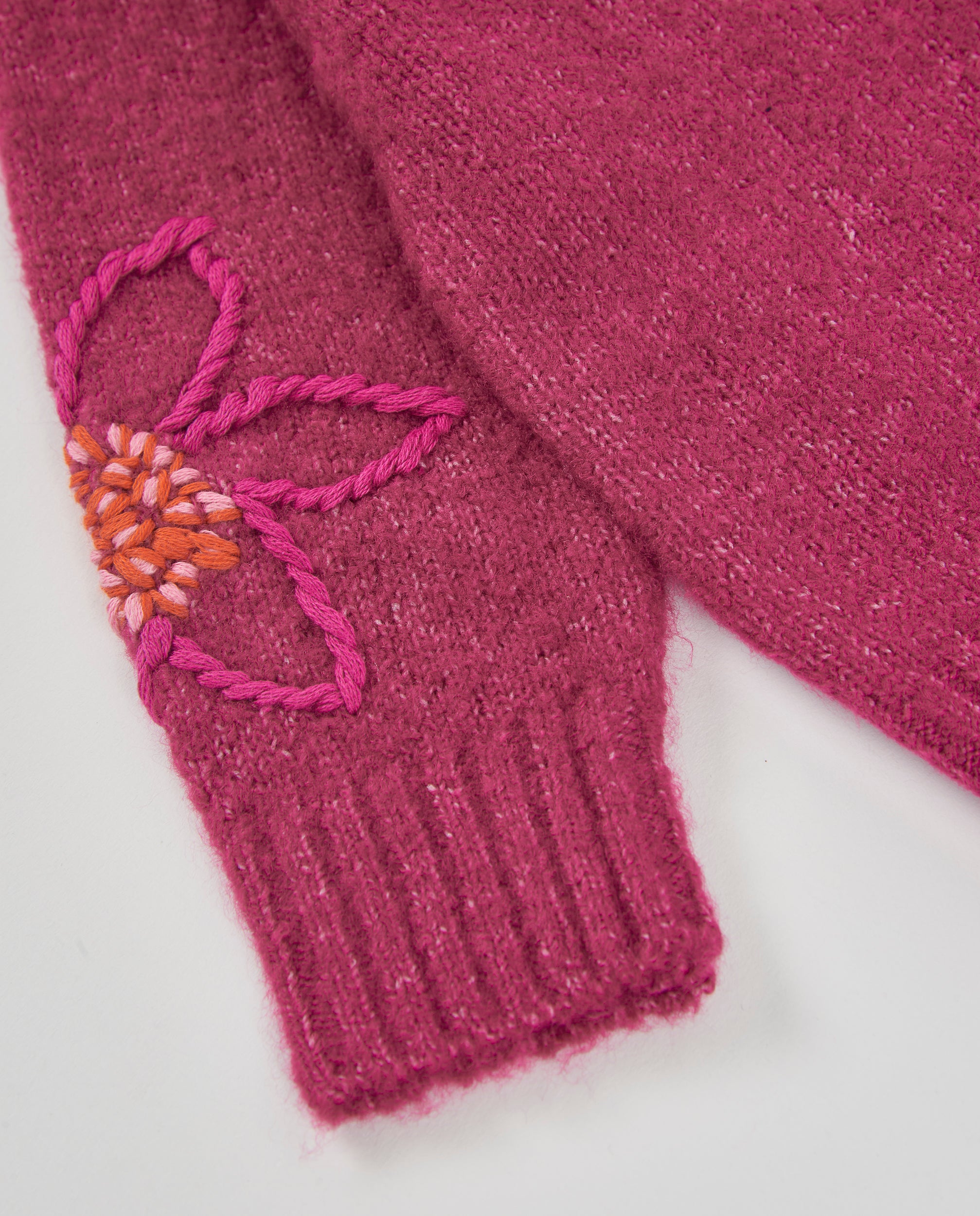 Tuc Tuc cardigan bambina viola ricamo fiori incrociato
