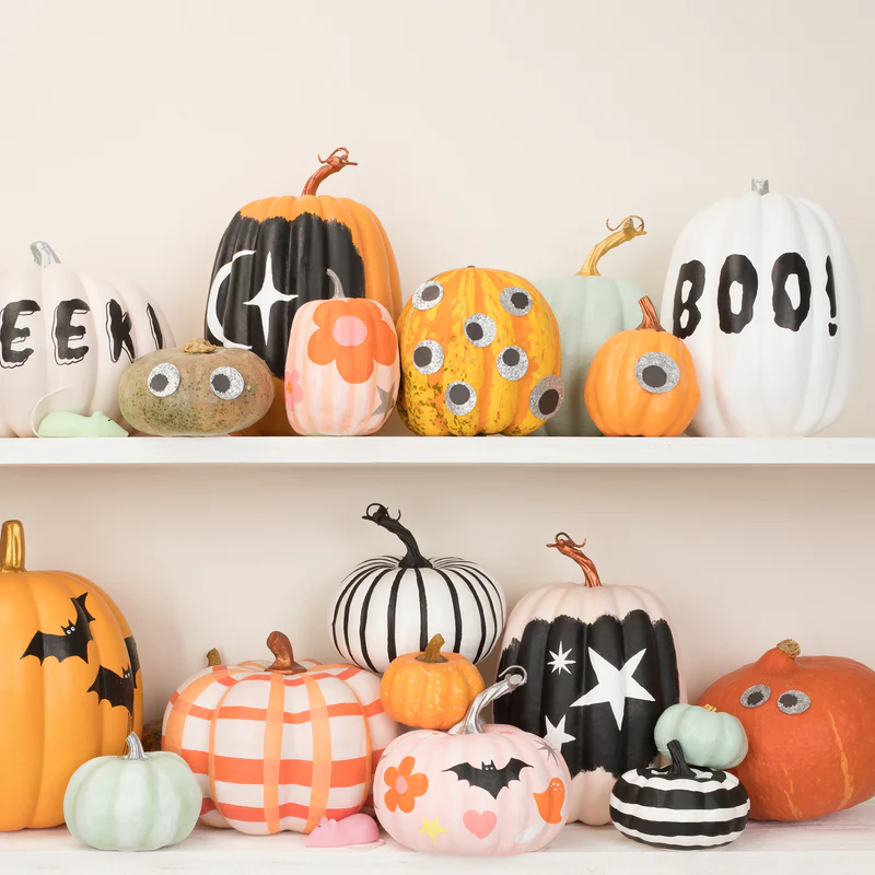 Meri Meri kit decora zucche Halloween con stencil