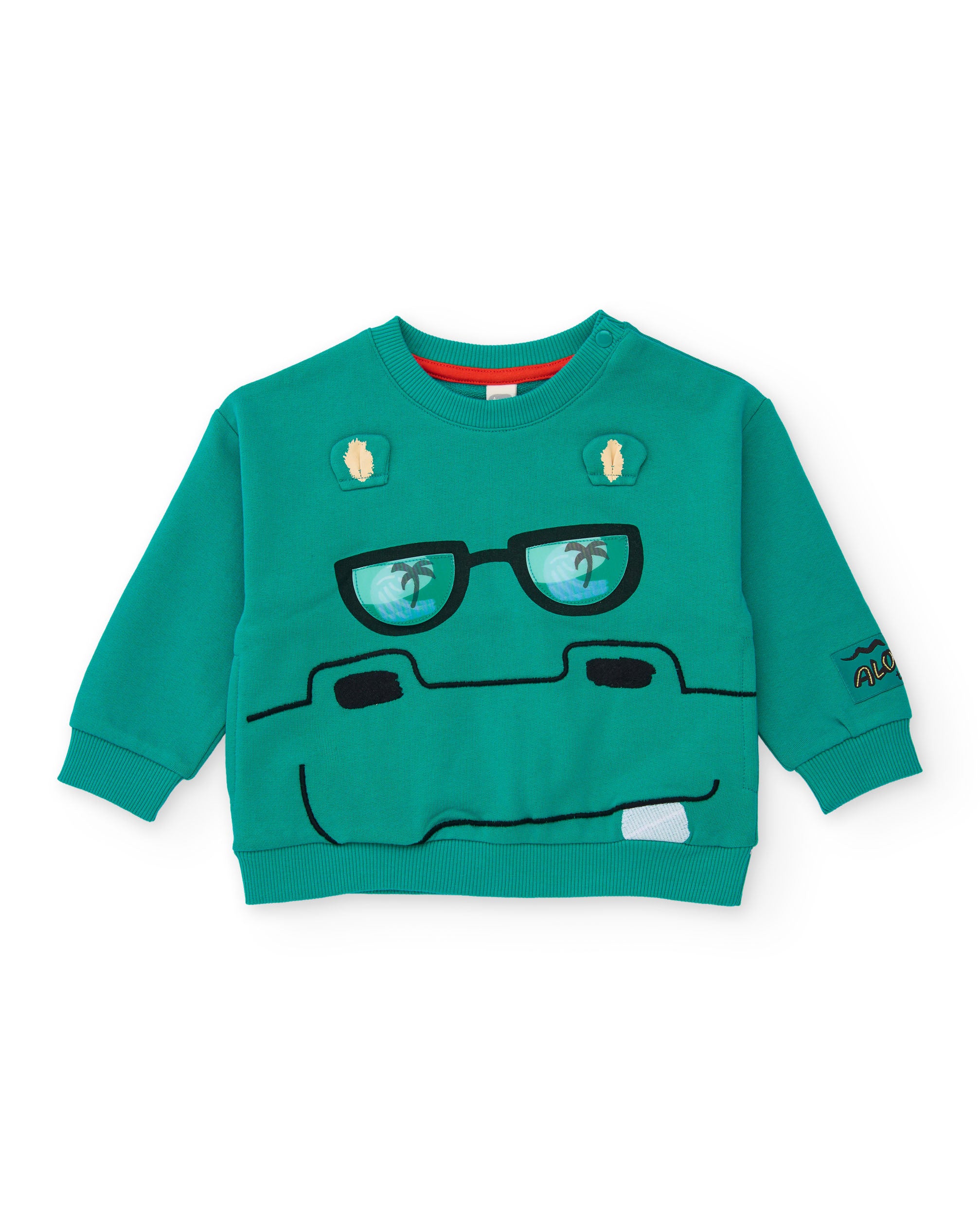 Tuc Tuc felpa bambino verde stampa frontale