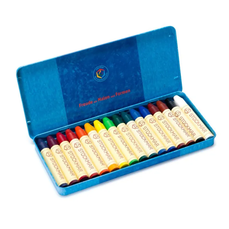 Stockmar Set 16 pastelli a cera in scatola di latta