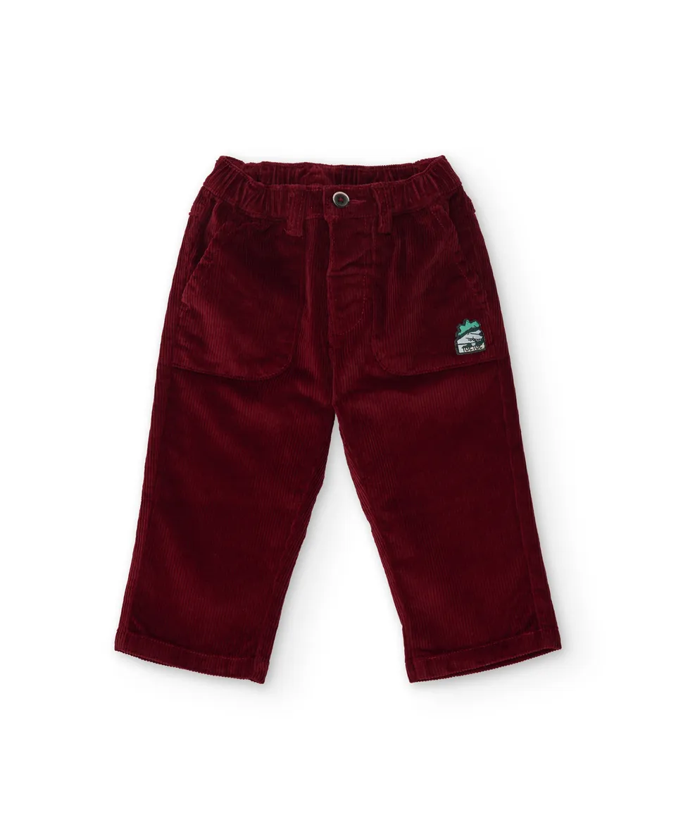 Tuc Tuc pantalone bambino velluto bordeaux elastico