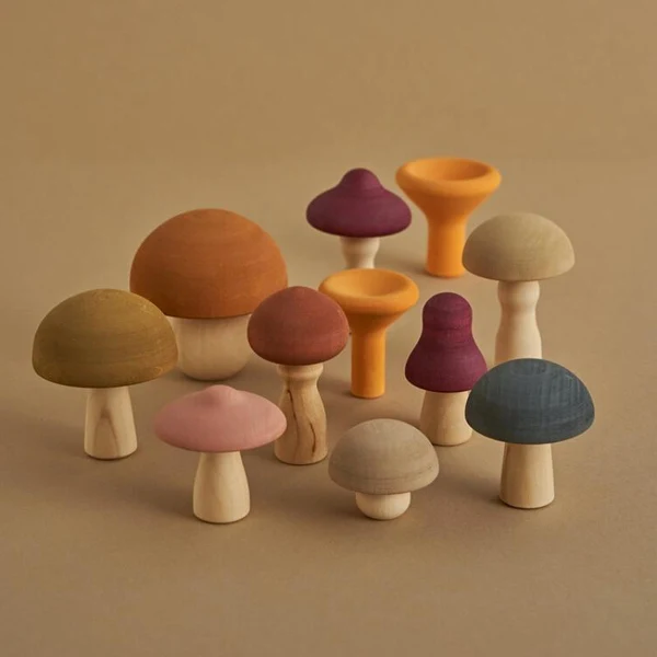 Raduga Grez Autumn Mushroom set 11 funghi in legno tiglio