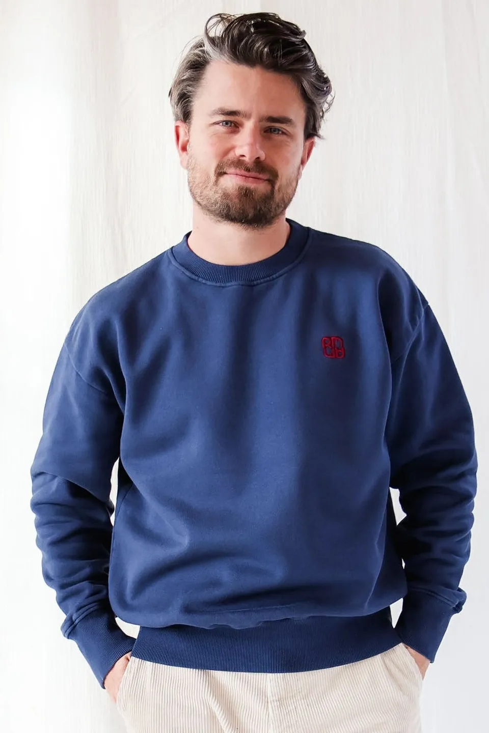 Ella and Rapha Icon felpa uomo blu inchiostro loose fit