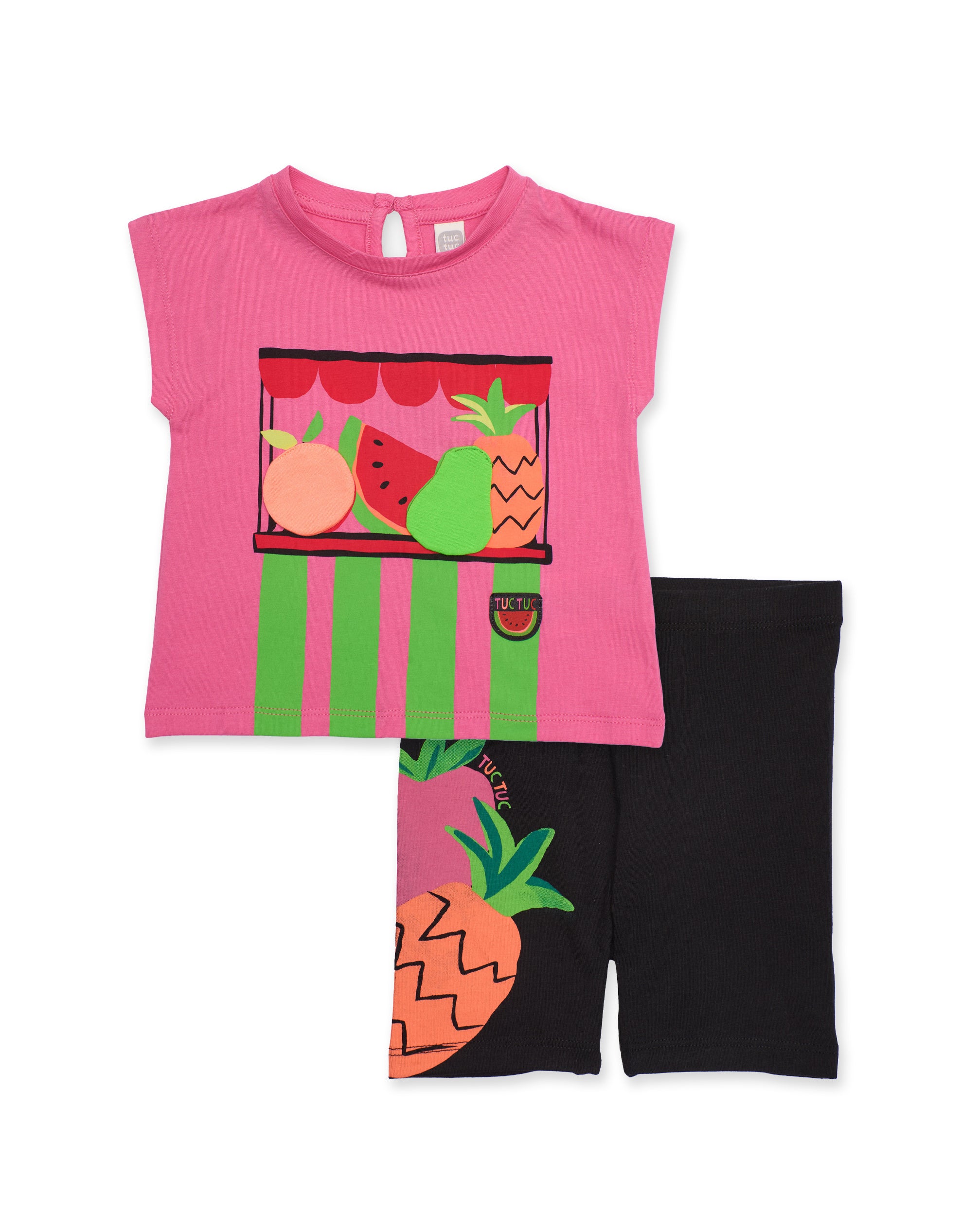 Tuc Tuc completo bambina rosa frutta