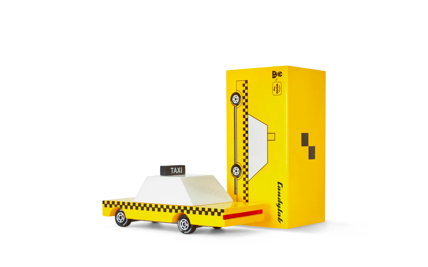 Candylab Candycar Yellow Taxi macchinina legno 8,9 cm