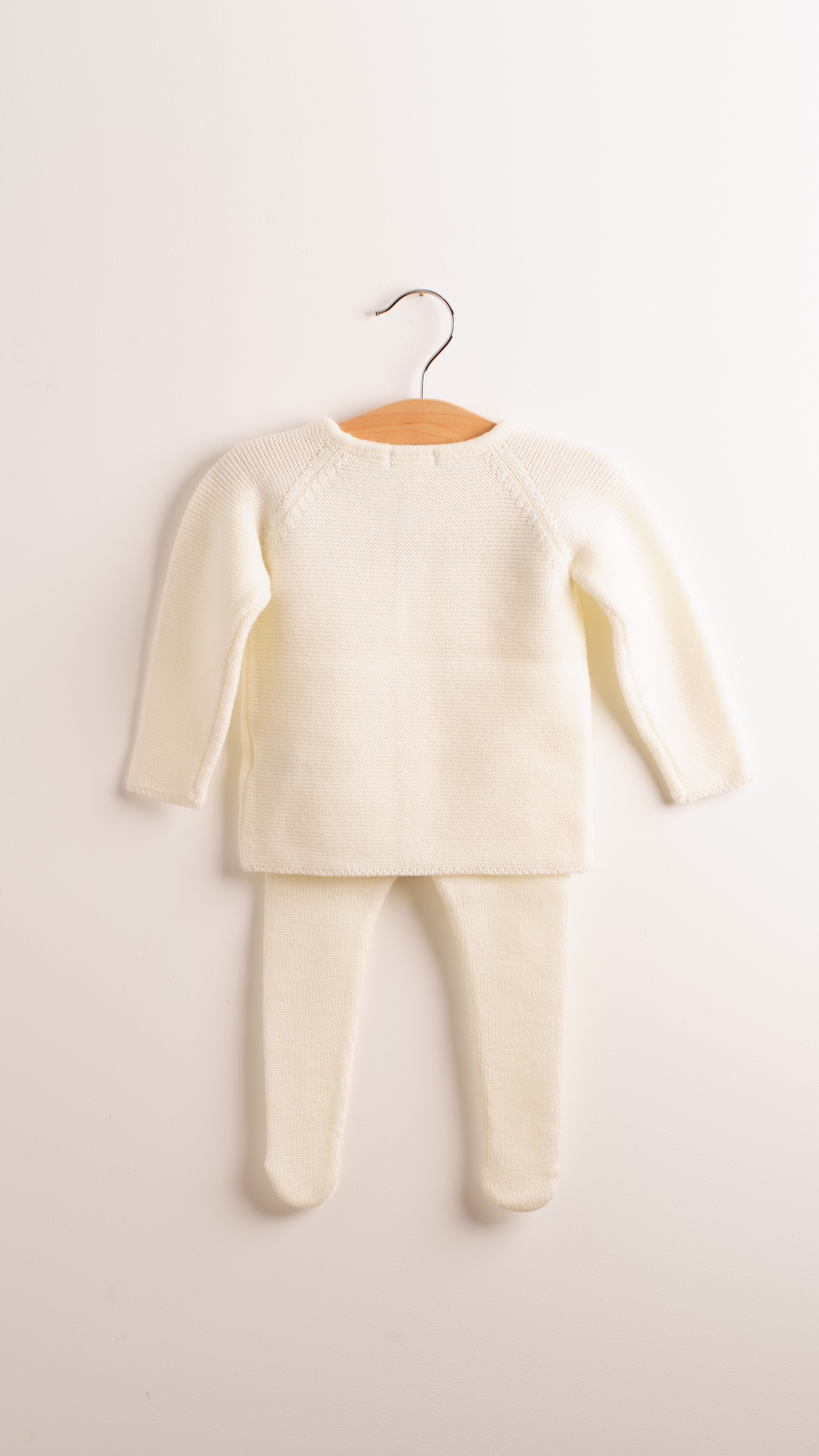 Babyhood collant merino neonato lana avorio