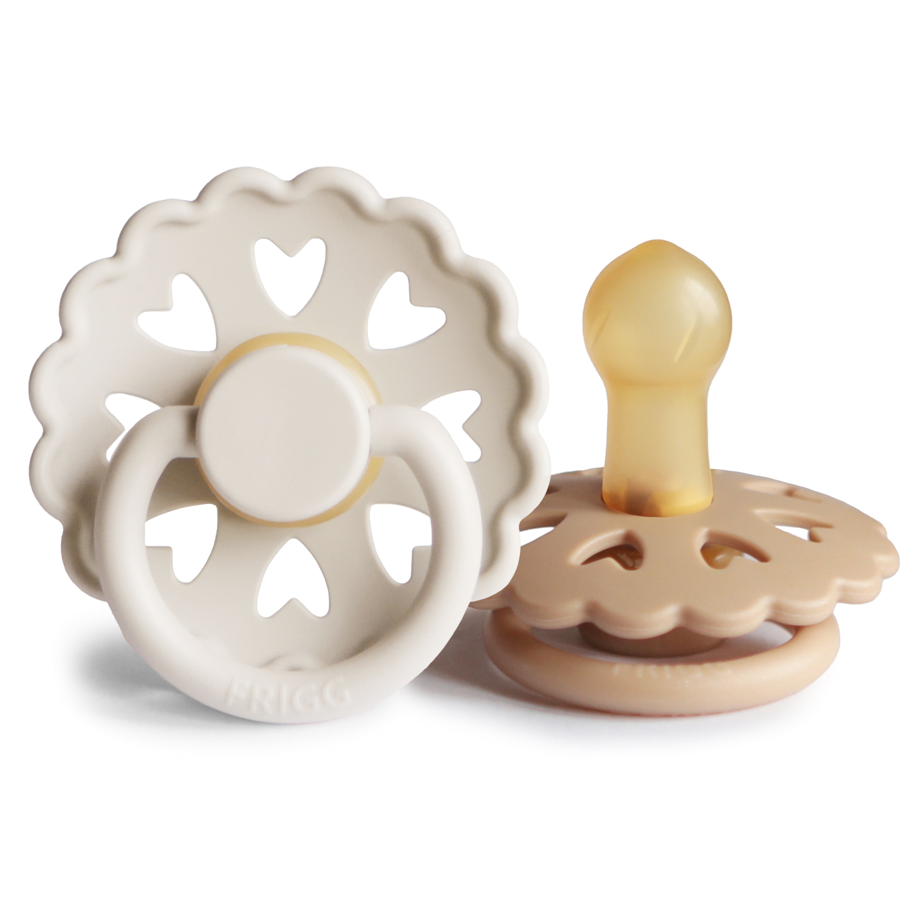 Ella and Rapha Hearts ciuccio crema set 2 pezzi silicone