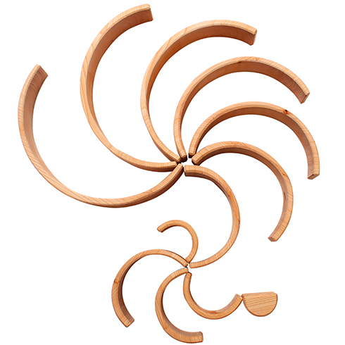 Grimm's Arcobaleno 12 Pezzi Naturale tunnel legno