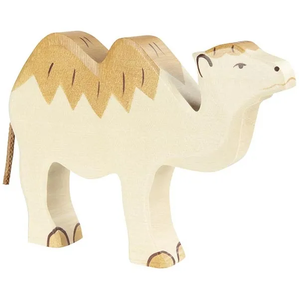 Holztiger Cammello in piedi figura legno dipinta a mano