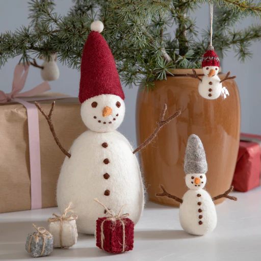 Gry & Sif funghi rossi pendenti feltro set 5 pezzi Natale