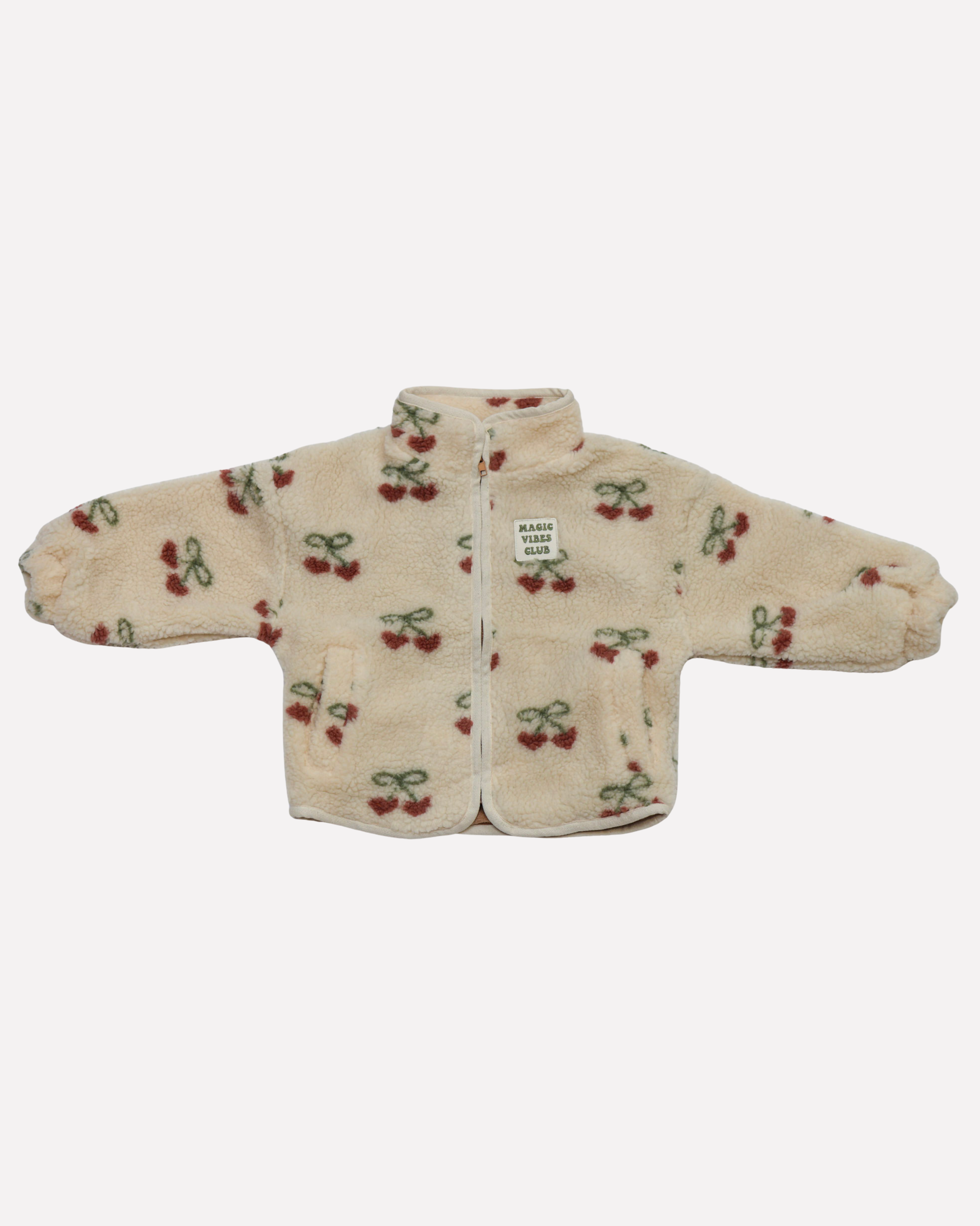 Ella and Rapha Cherry giacca teddy vaniglia pile bimba