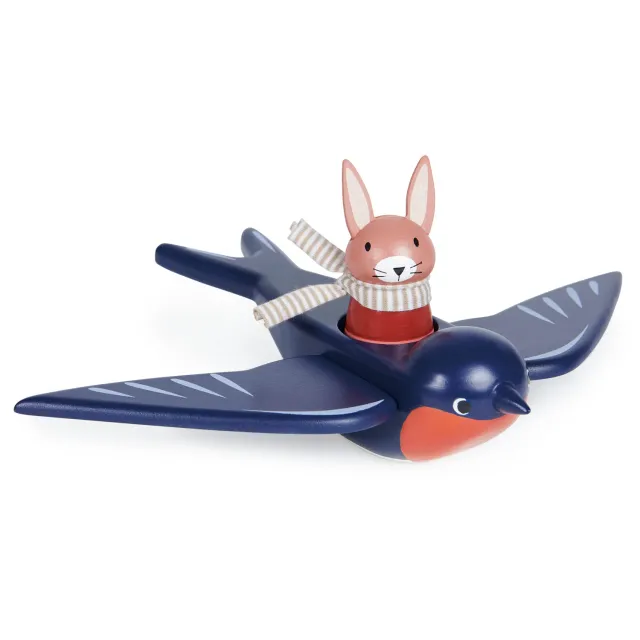 Tender Leaf Swifty Bird aereo legno con lepre pilota