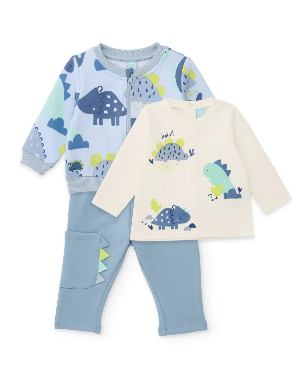 Tuc tuc Roar Dino completo neonato 3 pezzi azzurro dinosauro