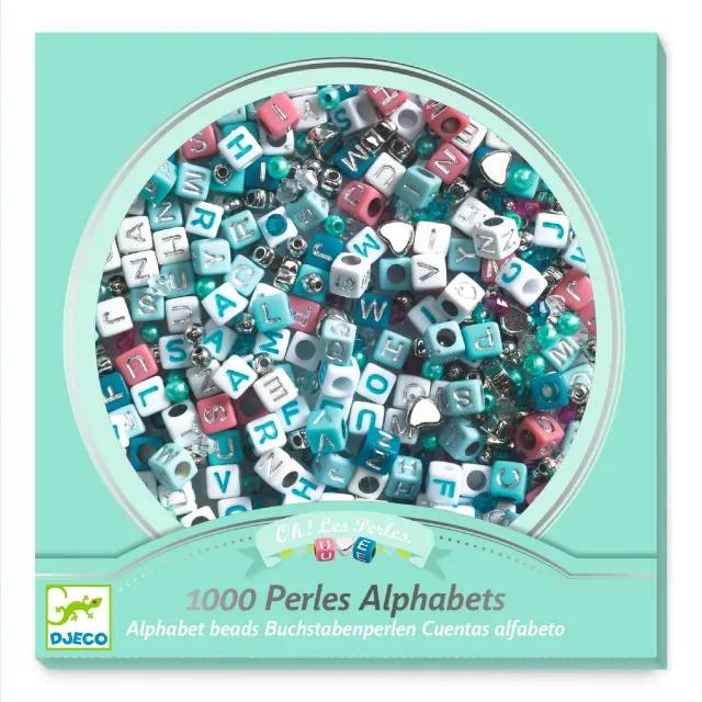 Djeco Alphabet Blue kit perline collane blu 1000 pezzi