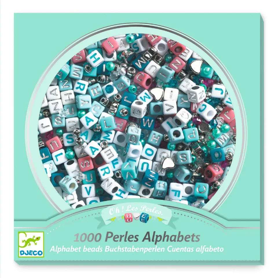 Djeco Alphabet Blue kit perline collane blu 1000 pezzi