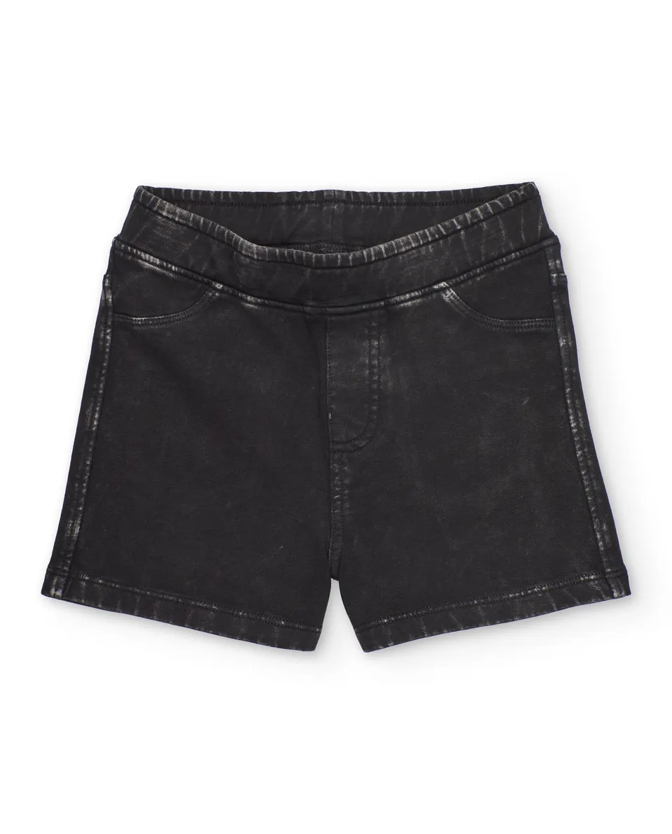 Tuc tuc shorts bambina grigio scuro effetto delave