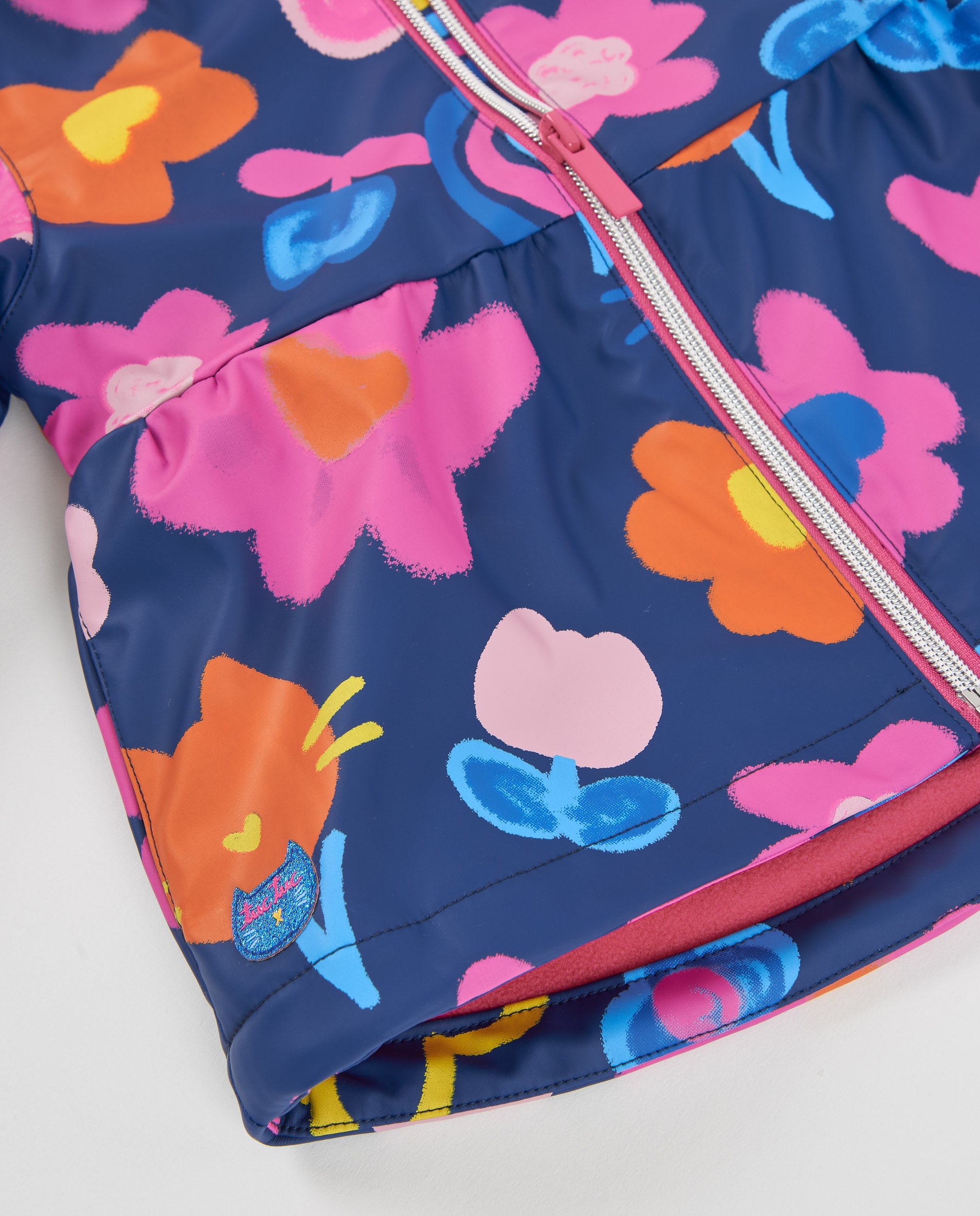 Tuc Tuc Meow Meow giacca antipioggia bambina fiori blu navy