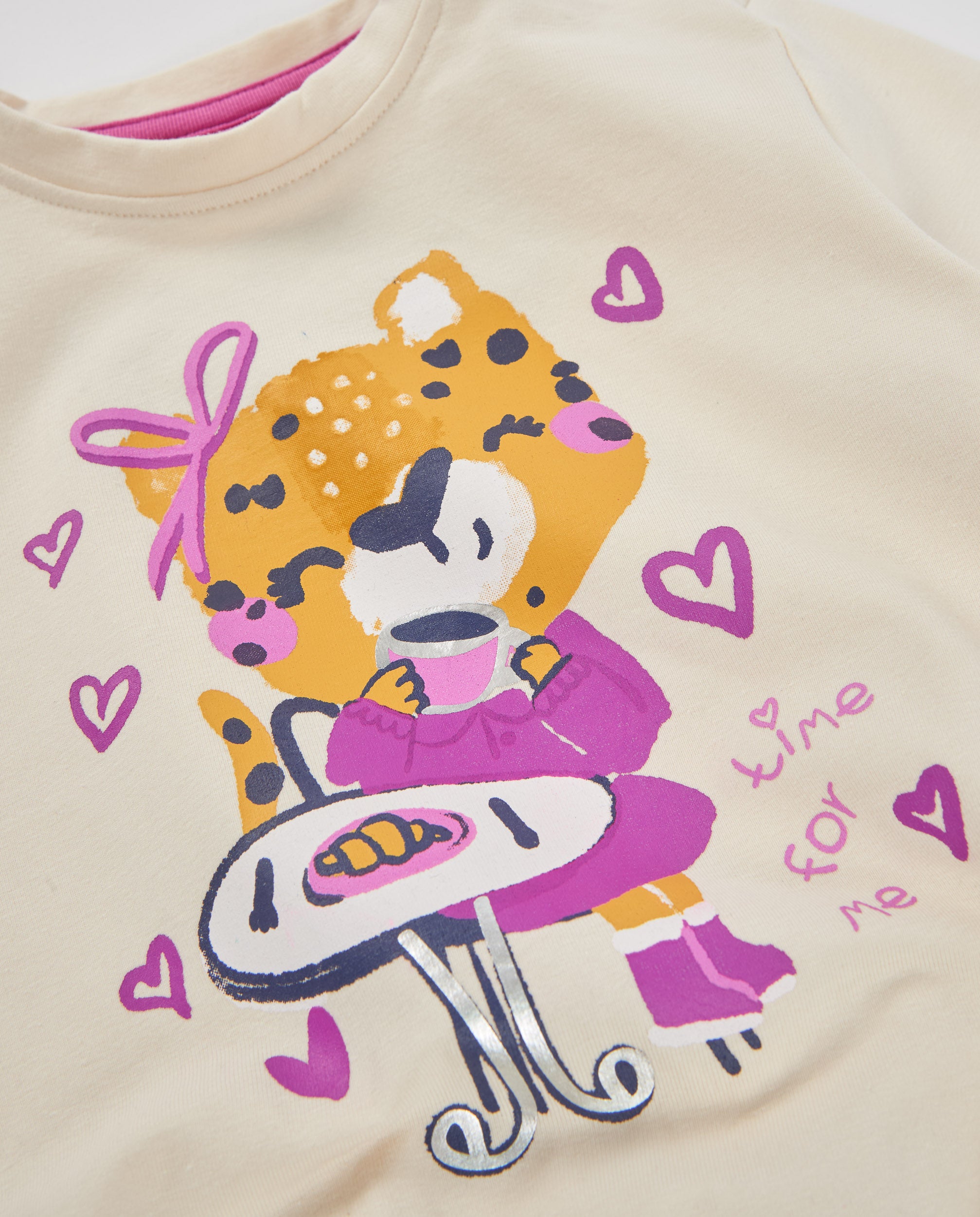 Tuc Tuc maglietta bambina leopardo crudo manica lunga