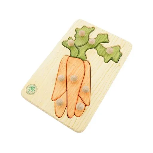 Drei Blätter Carota puzzle in legno primi incastri