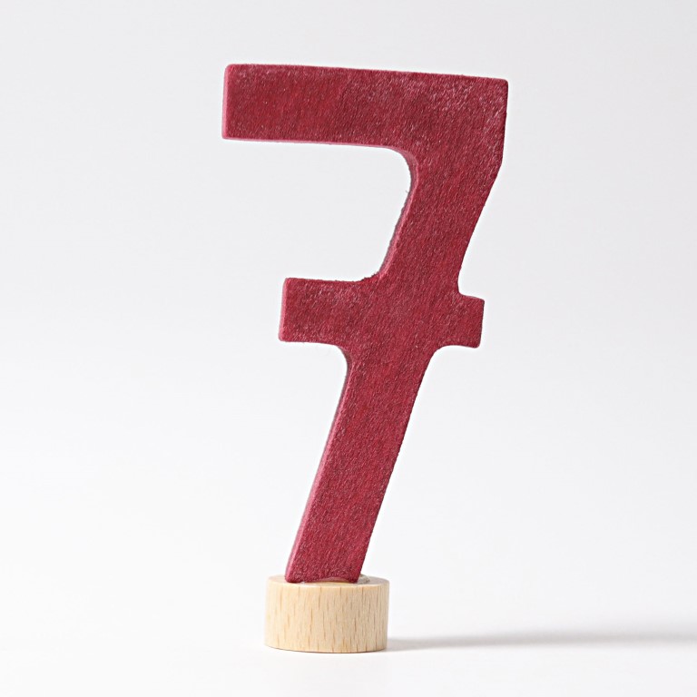 Grimm's Numero 7 decorazione legno compleanno 9 cm