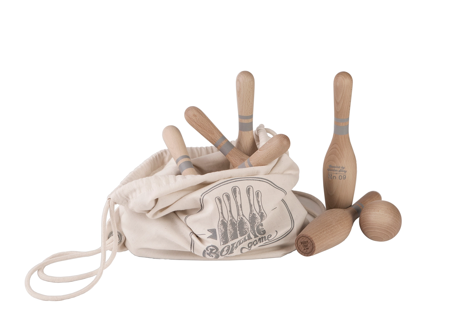 Wooden Story Bowling set gioco legno bambini