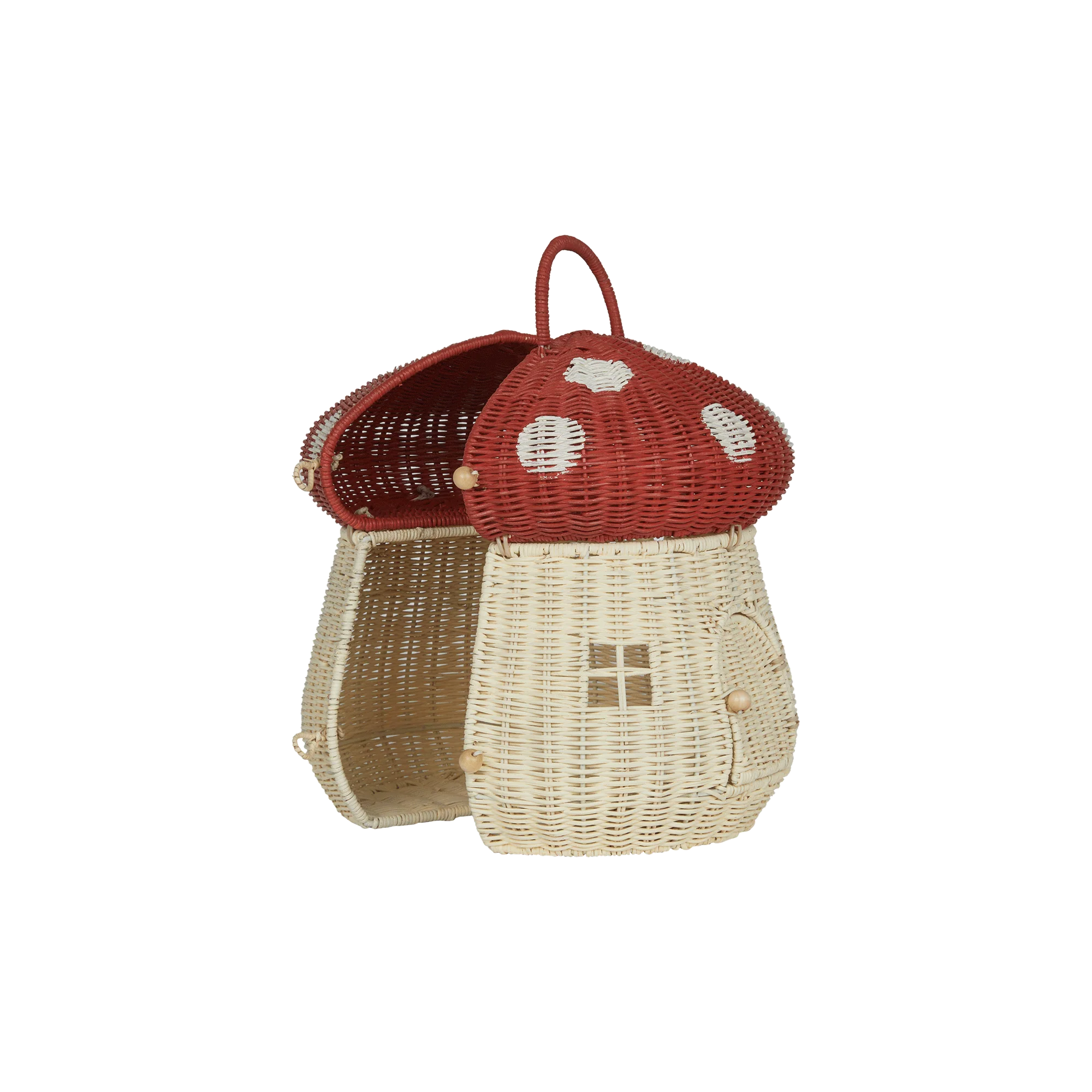 OlliElla Casa Fungo Red casa bambole rattan 30x34 cm