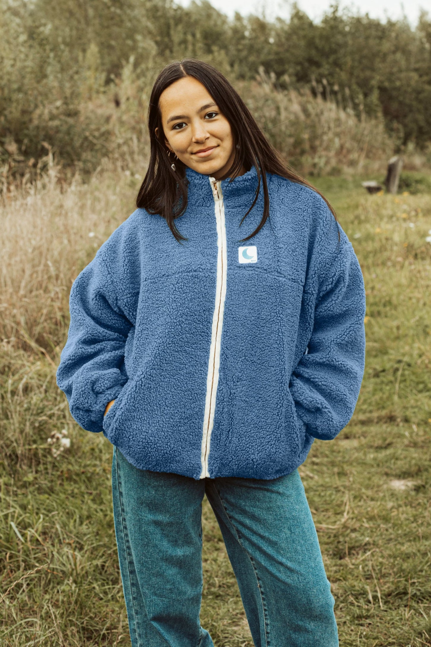 Ella and Rapha Teddy giacca teddy donna blu pile