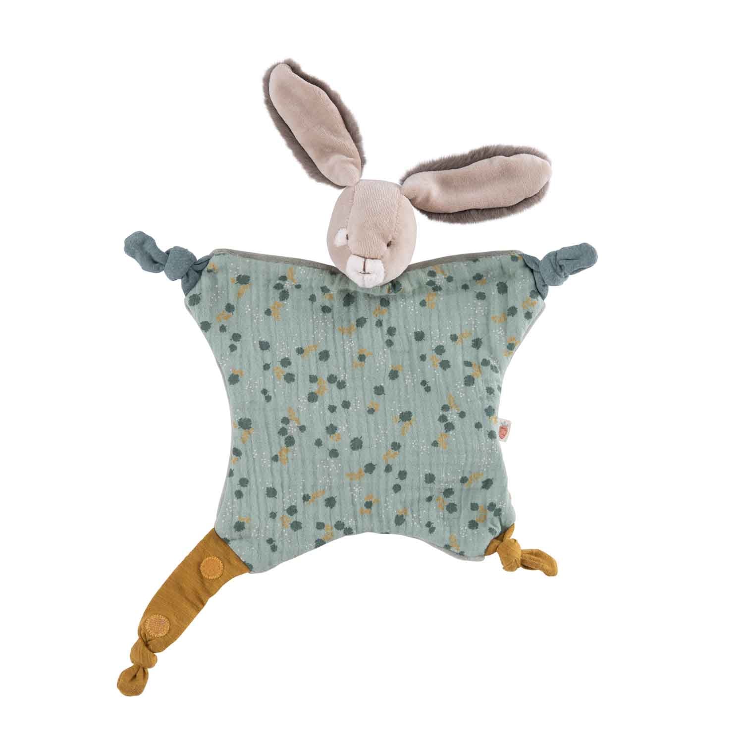 Moulin Roty Trois Petits Lapins doudou porta ciuccio salvia