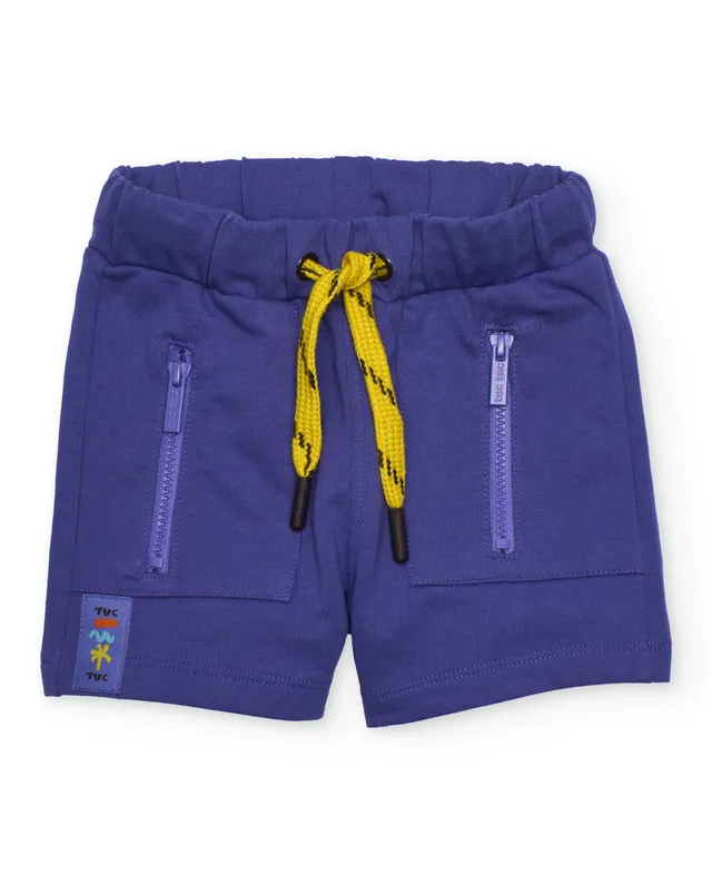 Tuc Tuc bermuda bambino lilla tasche zip cotone