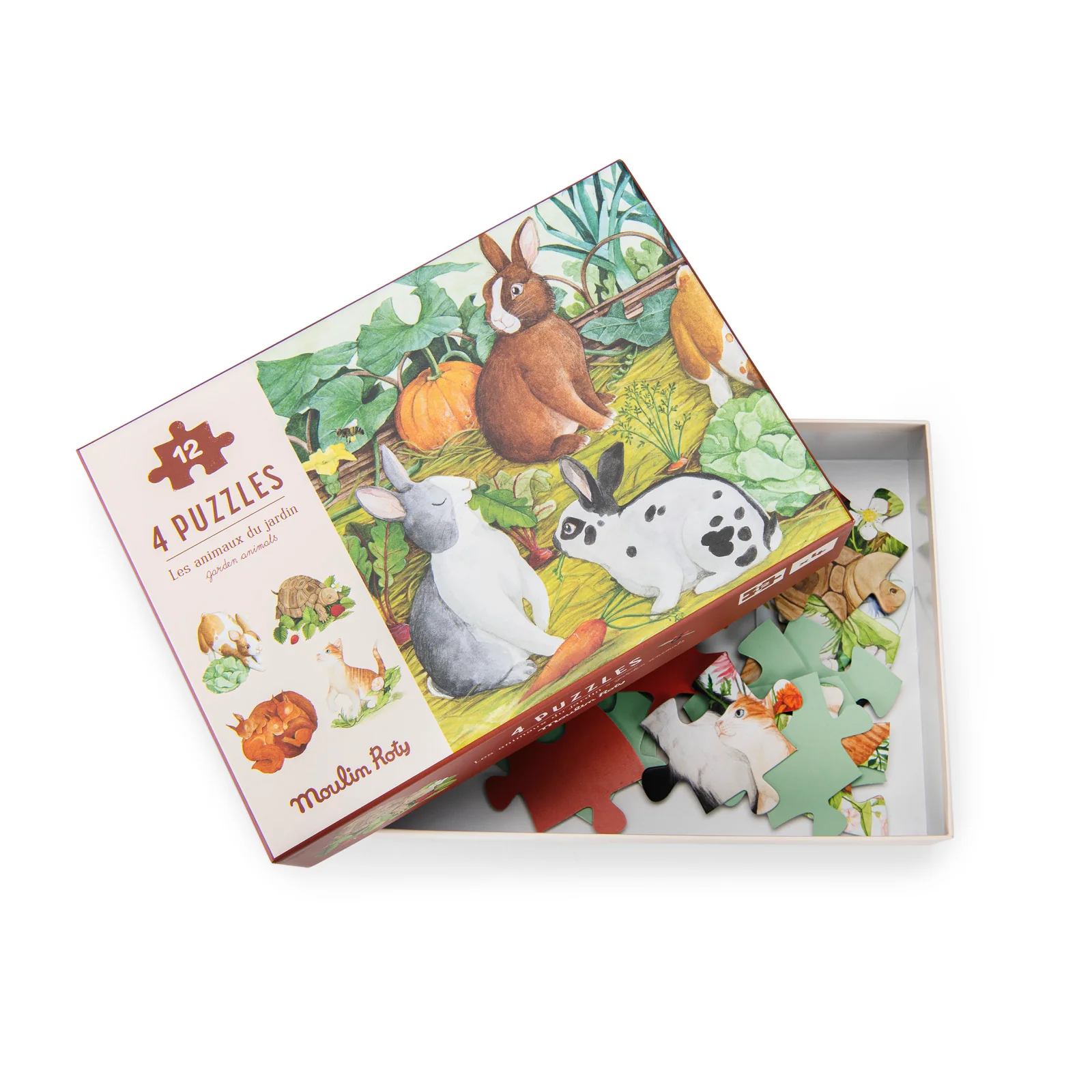 Moulin Roty Le Jardin puzzle animali giardino 4 puzzle