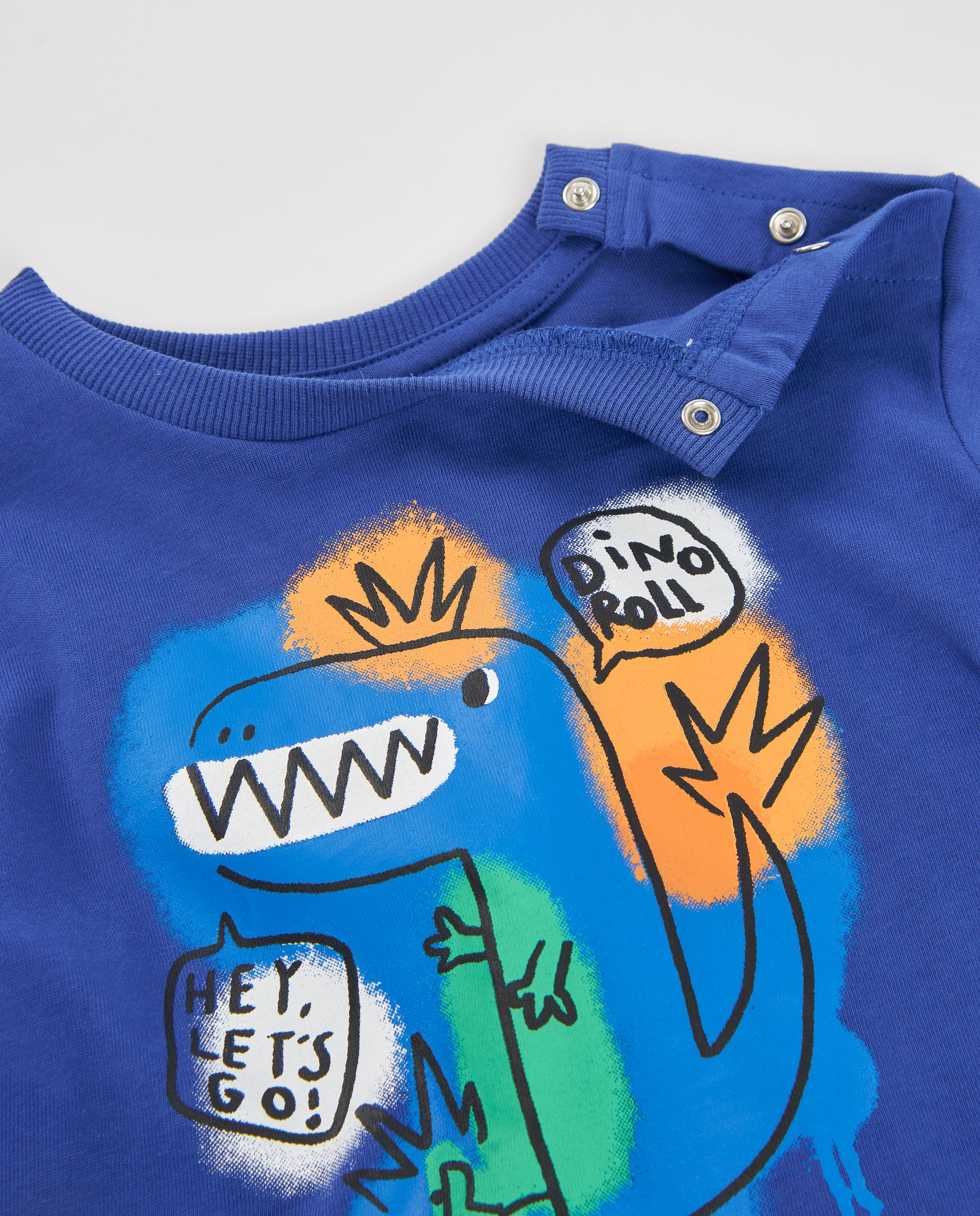 Tuc tuc maglia bambino dinosauro blu manica lunga