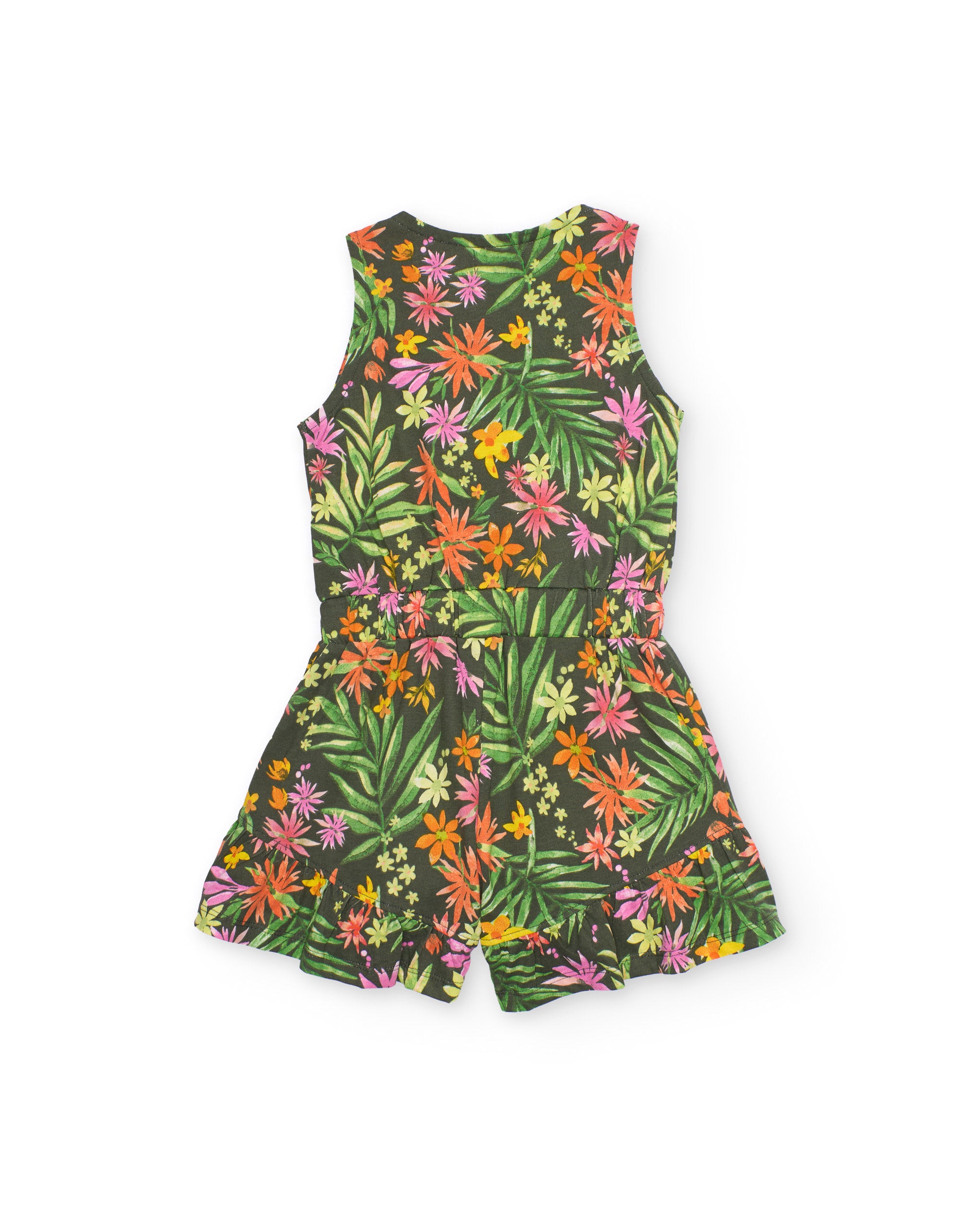 Tuc Tuc pagliaccetto bambina fiori corto verde