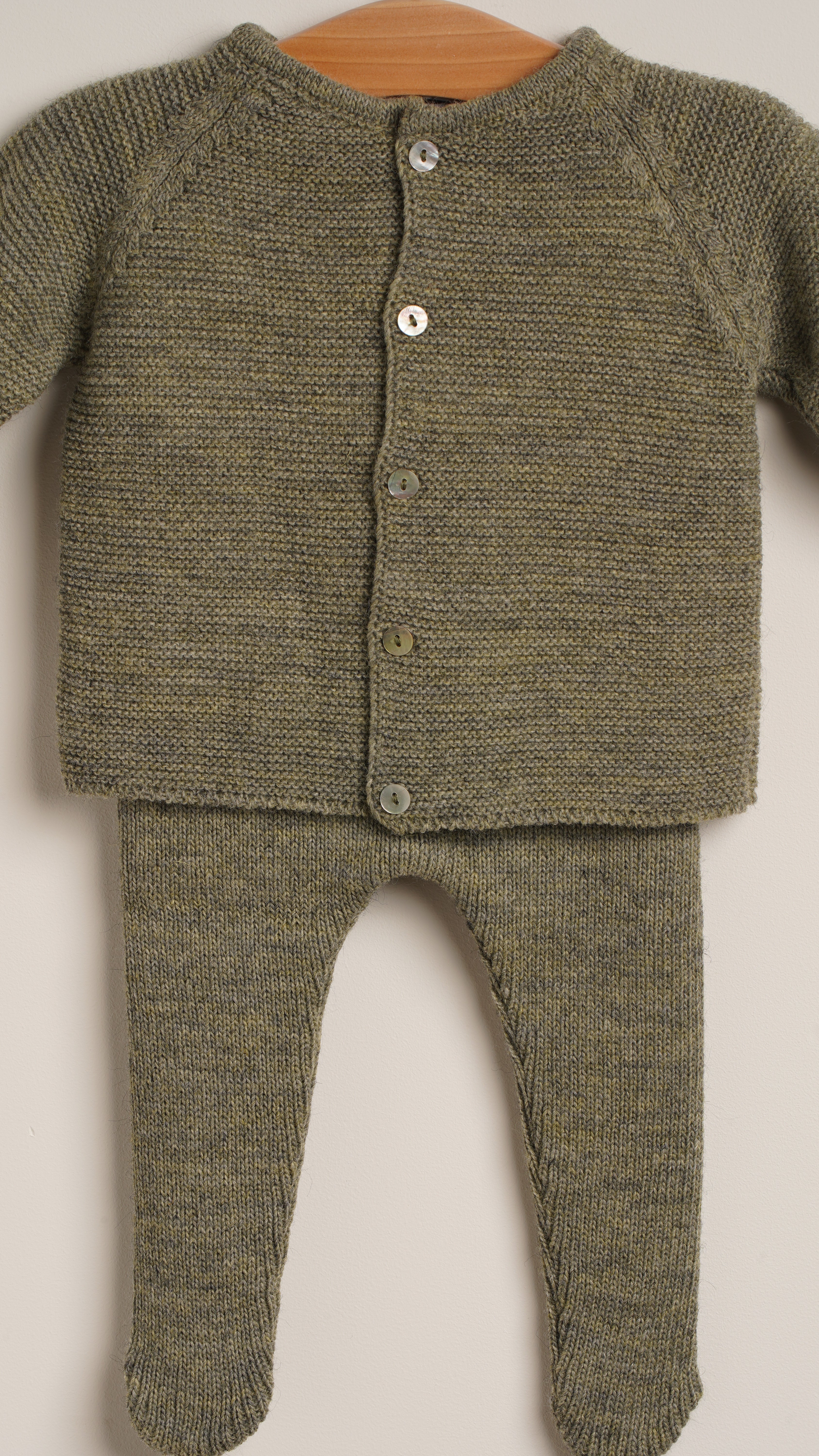 Mebi collant neonato punto verde bosco caldo