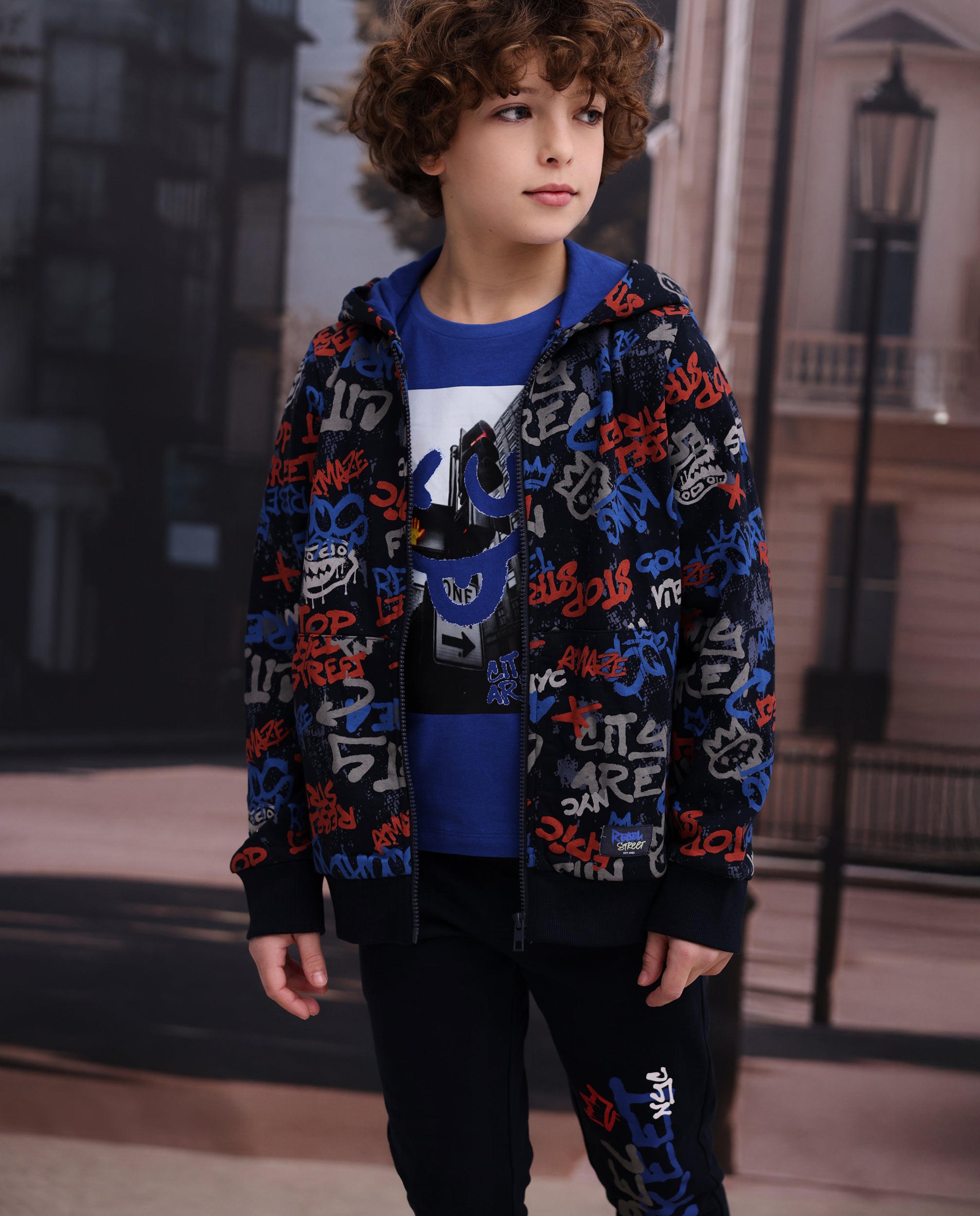 Tuc Tuc Rebel Street pantaloni tuta bambino blu navy in felpa