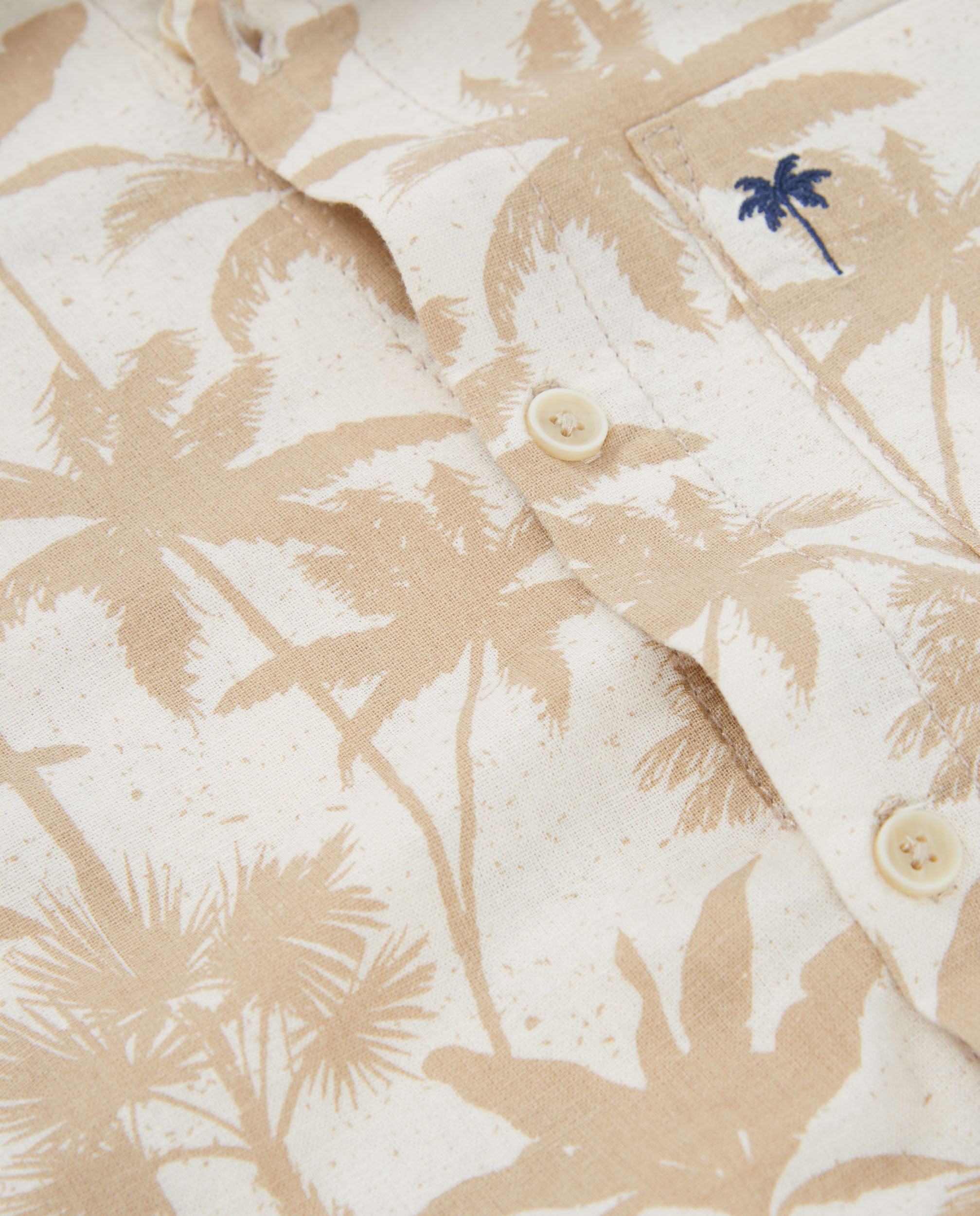 Tuc Tuc camicia bambino beige palme manica corta estiva