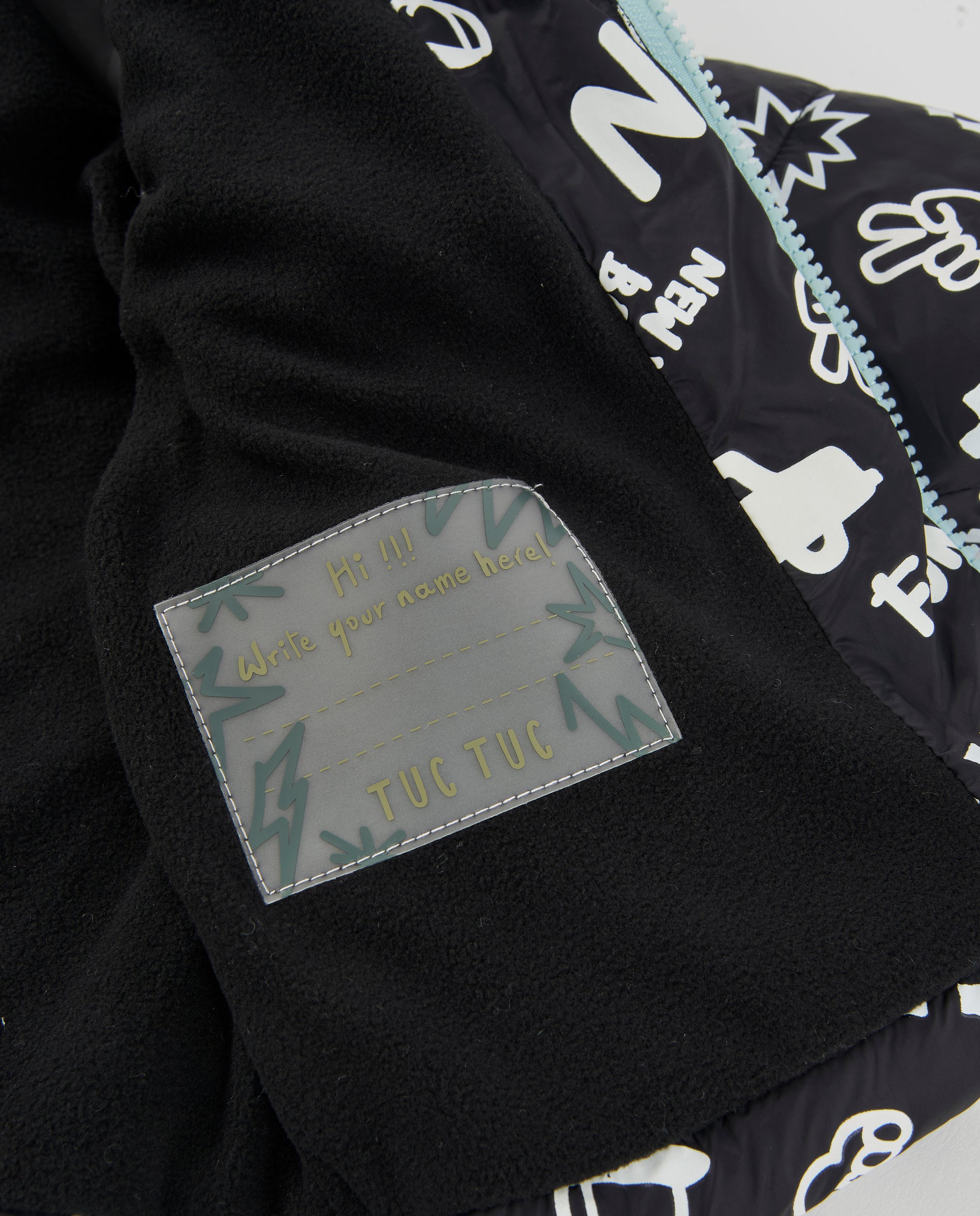 Tuc tuc NY Fun piumino bimbo nero stampa auto