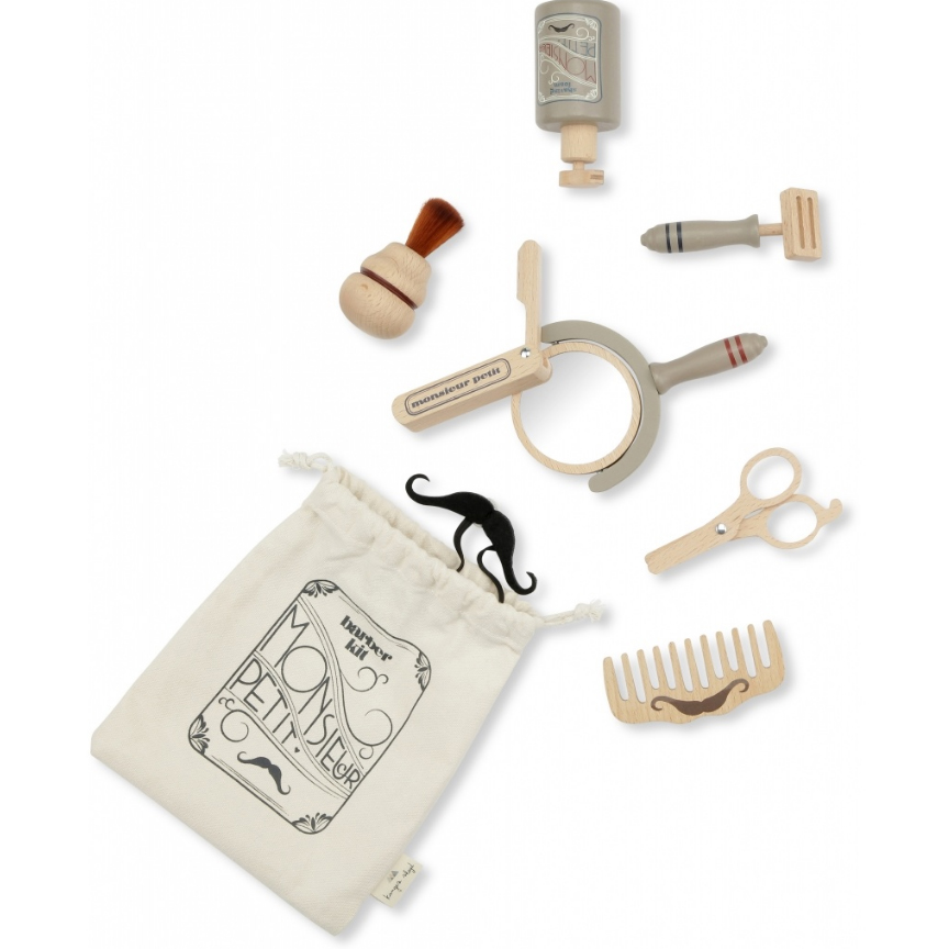 Konges Sløjd Barber Set Gioco Simbolico Legno 9 Pezzi