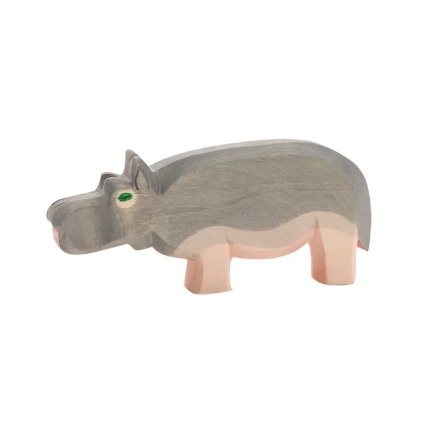 Ostheimer ippopotamo figura legno massello h 8 cm
