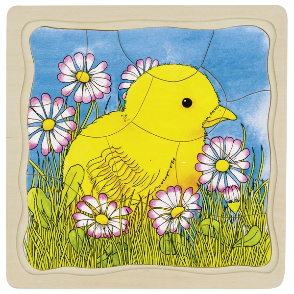 Goki Ciclo Vita Pollo Puzzle Legno 44 Pezzi