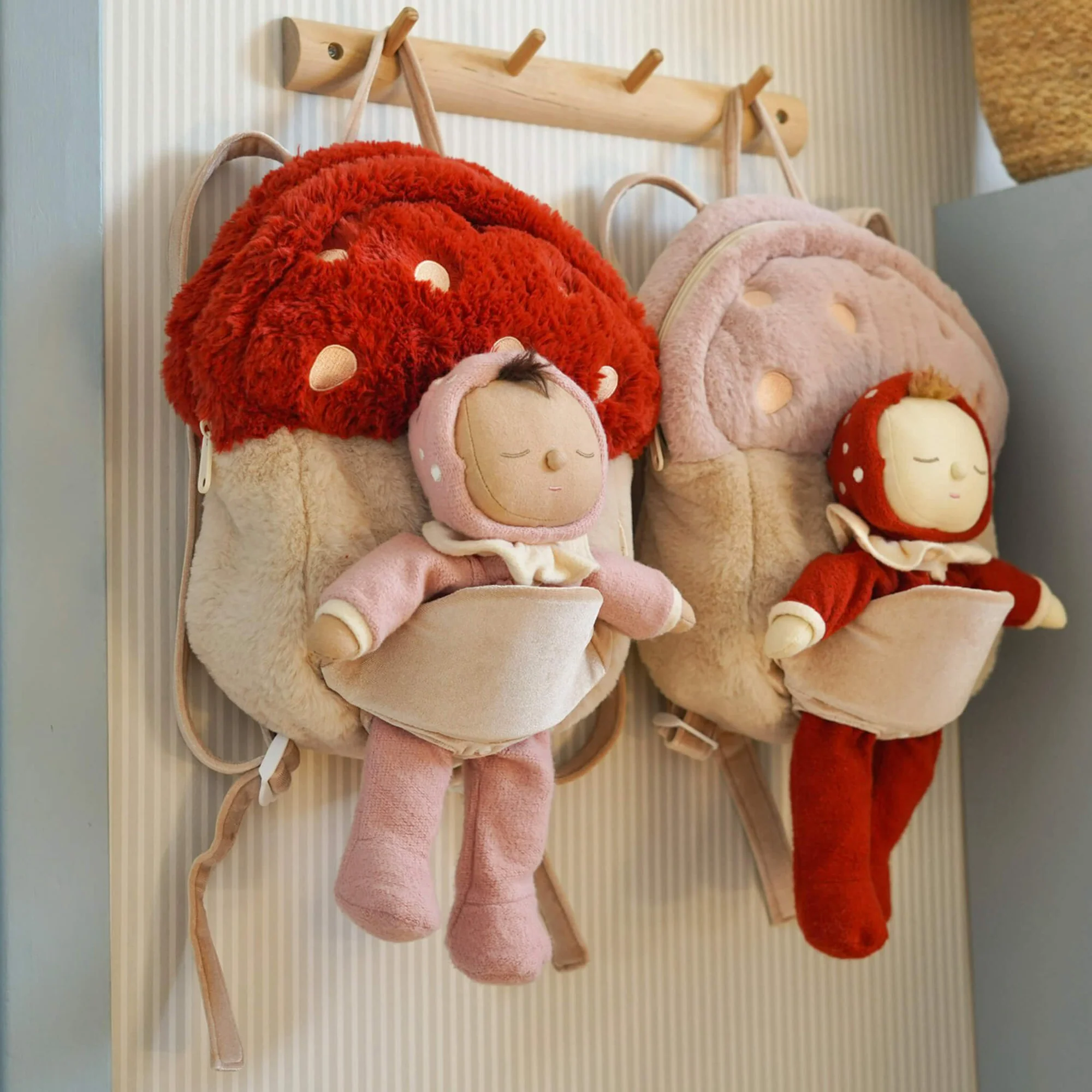 OlliElla Mushroom Red zainetto porta bambola peluche