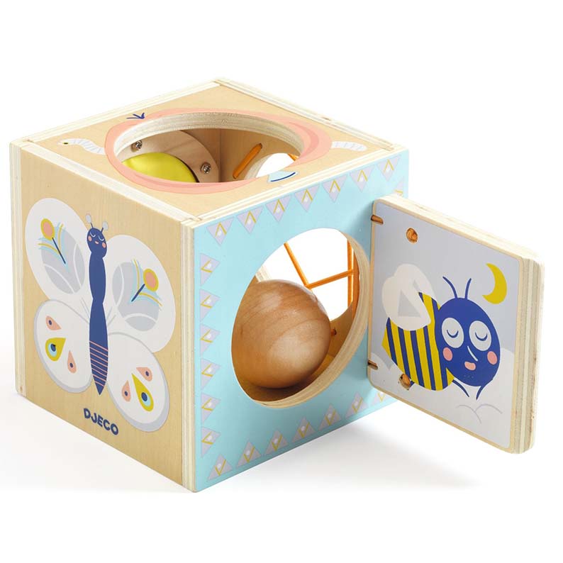 Djeco BabyBox scatola permanenza legno 4 fori 10 mesi