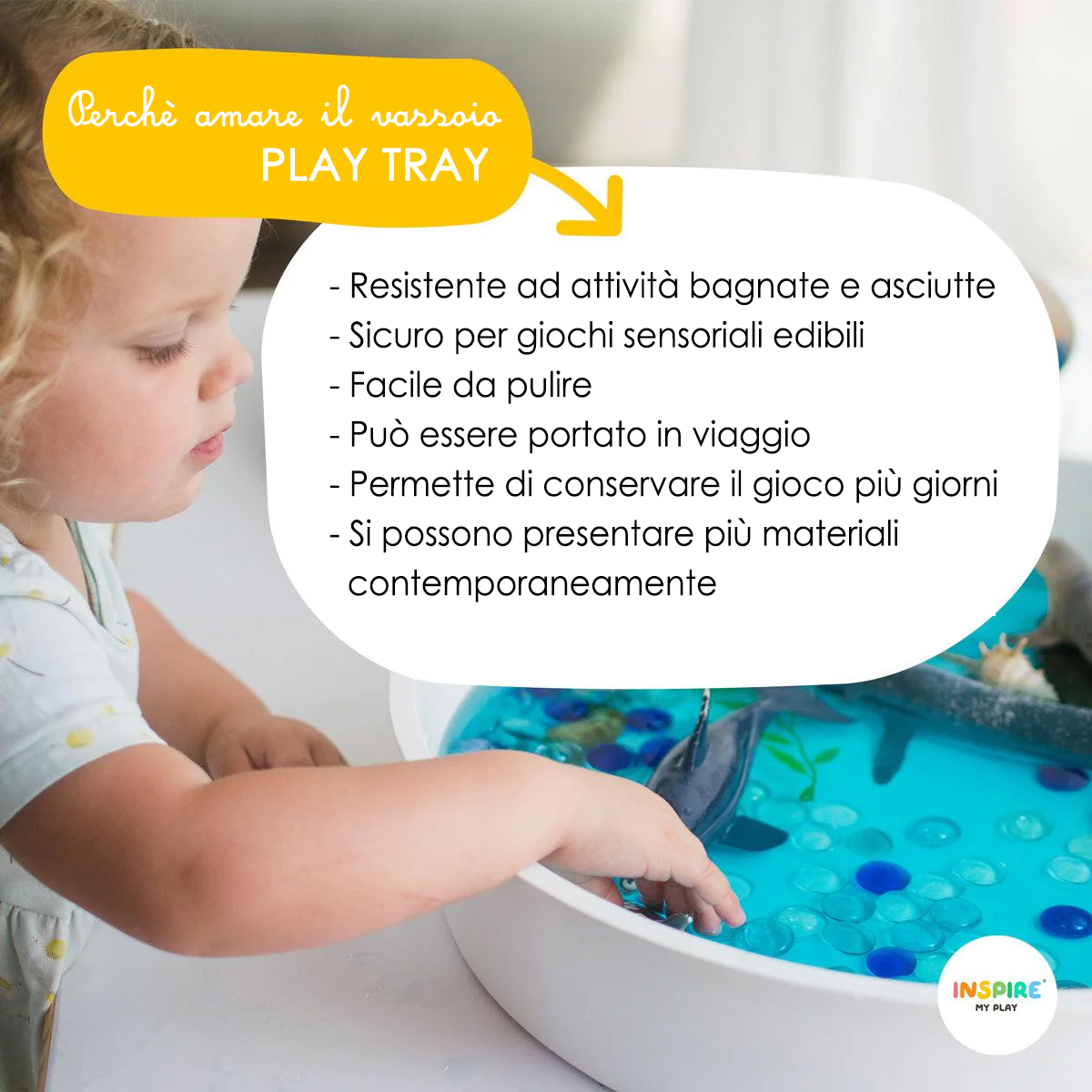 Inspire My Play PlayTray 3in1 vassoio sensoriale con scomparti