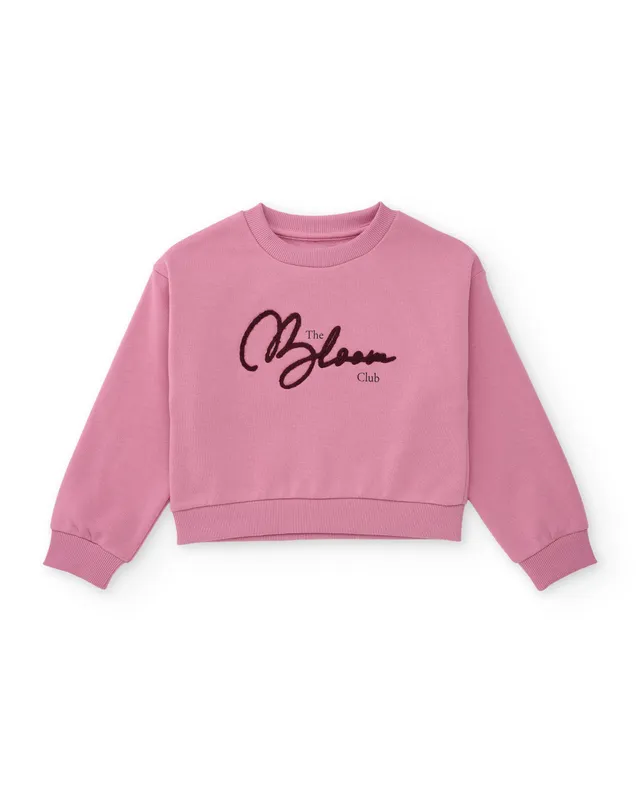 Tuc Tuc felpa bambina rosa ricamo Bloom Club