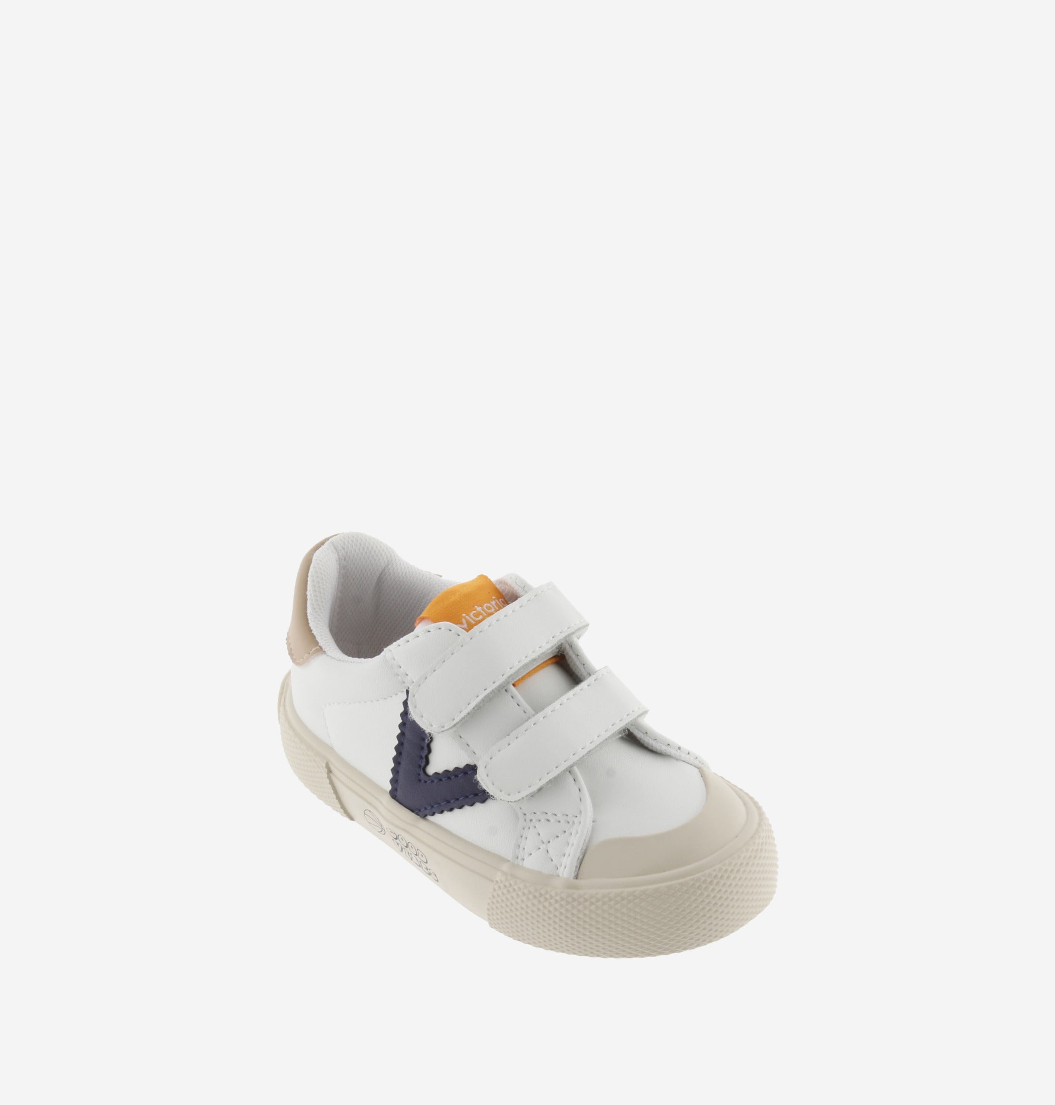 Victoria sneakers bianche V blu marino velcro bimba