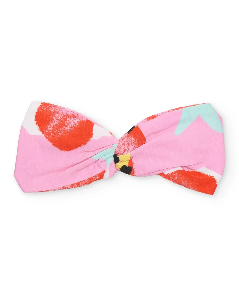 Tuc tuc fascia capelli bambina rosa con nodo floreale