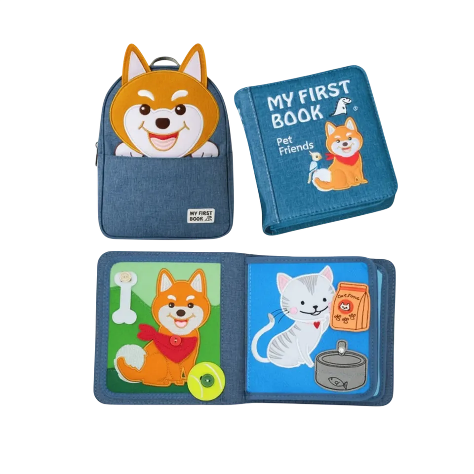 My First Book Pet Friends quiet book stoffa 8 pagine