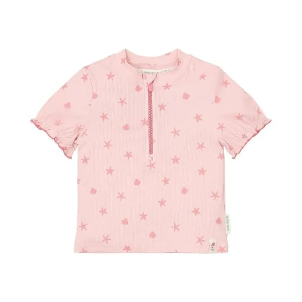 Little Dutch maglietta mare bambina rosa conchiglie UPF 40+