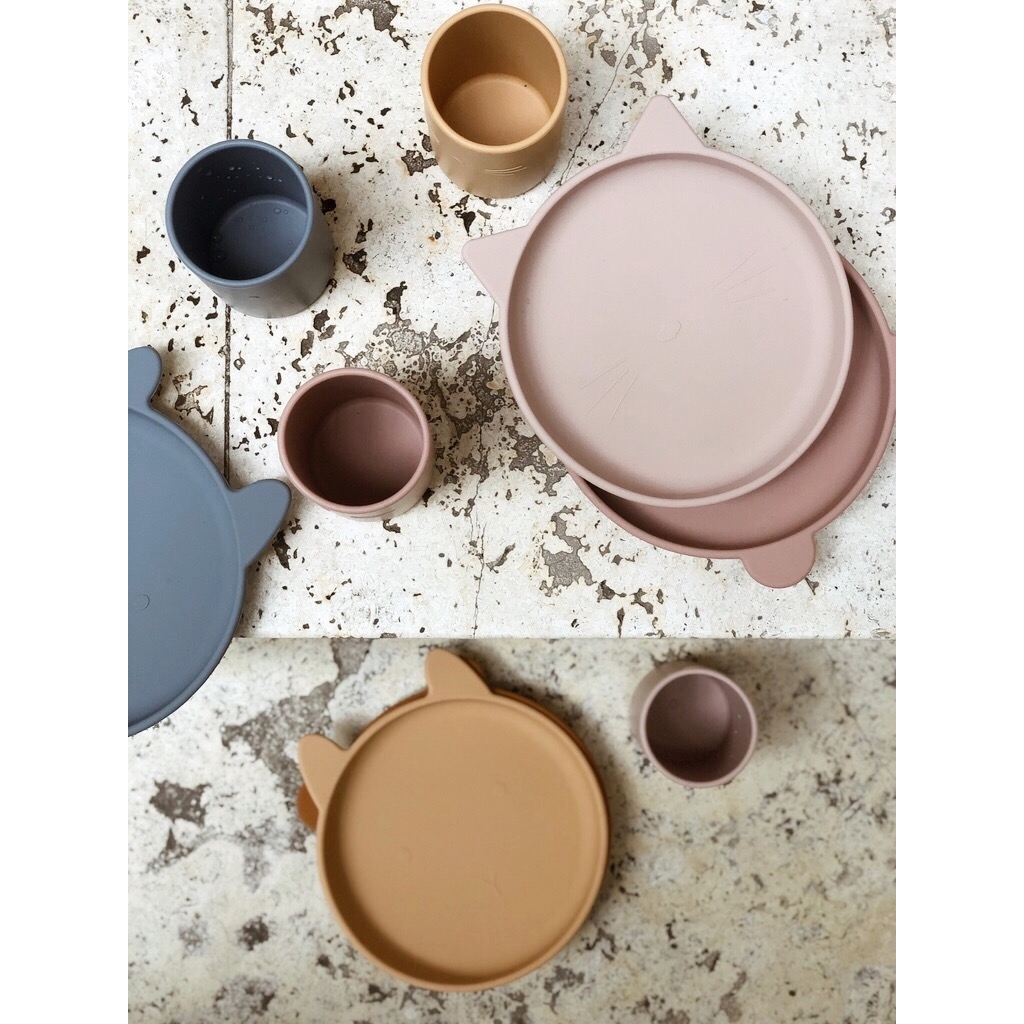 Liewood Olivia piatti silicone golden caramel set 2 pezzi